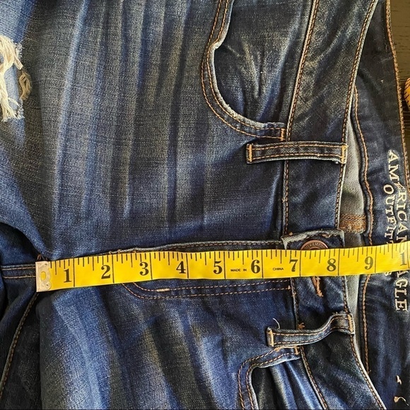 AMERICAN EAGLE JEANS Jeggings dark wash destroyed - Picture 8 of 9